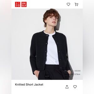 UNIQLO Knitted Short Jacket XS Black
